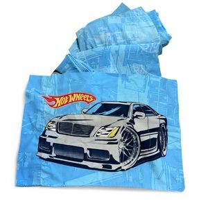 Y2K Hot Wheels Blue Bed Sheets